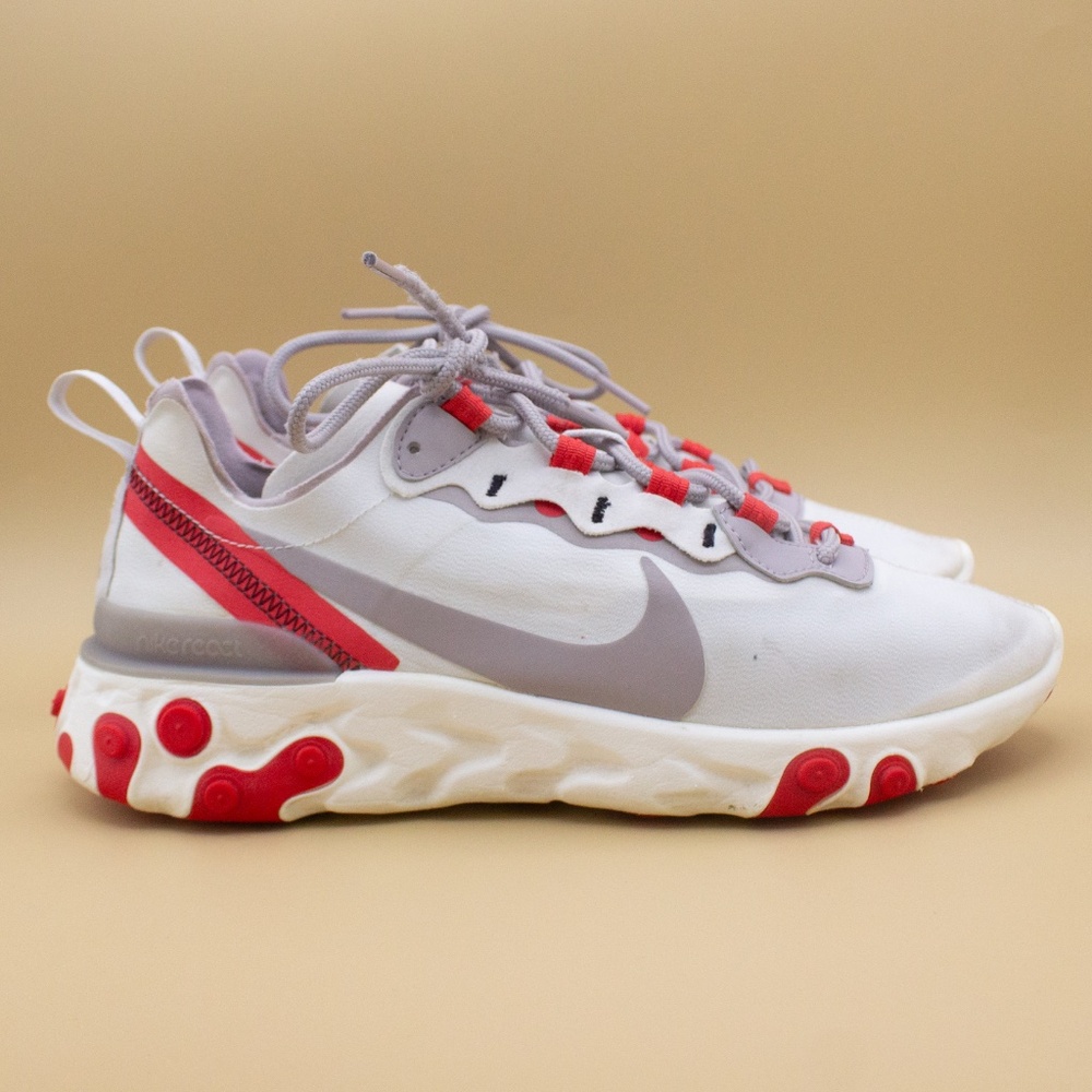 Nike React Element 55 Sail Phantom Red Shoes Bq27… - image 3